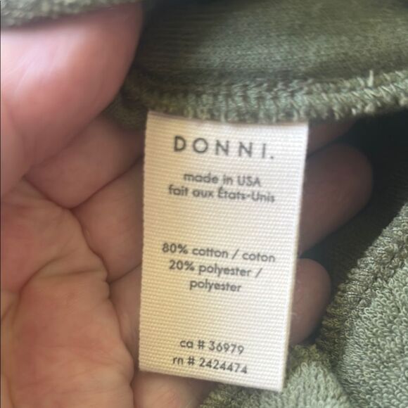 New DONNI. Basil Green Terry Sweatshirt Medium - Picture 4 of 4